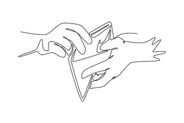 Obraz premium Budget concept. Single line draw design vector graphic illustration.