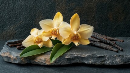 Fototapeta premium The Elegant Yellow Orchid Arrangement