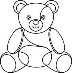 Teddy bear line art , Cute teddy, teddy silhouette vector, design