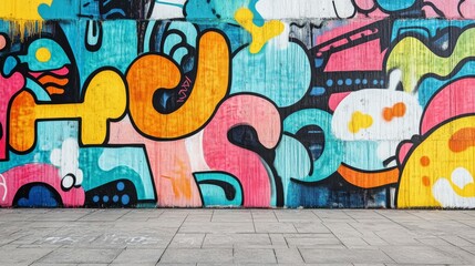 Colorful Street Art Mural in an Urban Setting