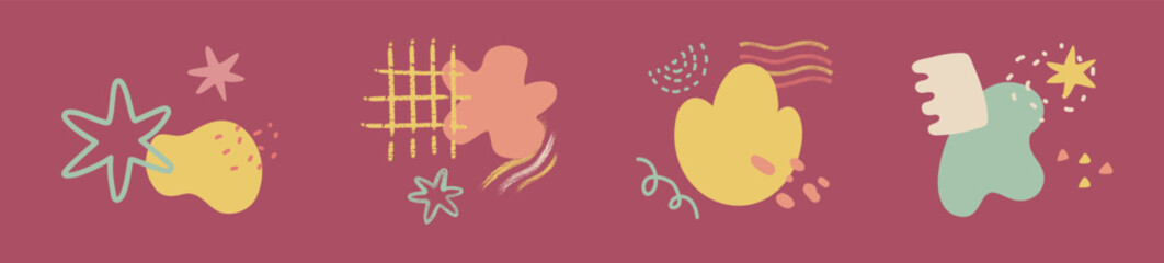 Set of abstract shape compositions for backgrounds