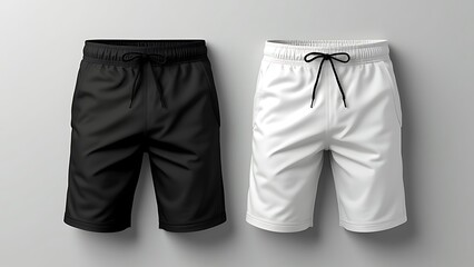 Realistic Front and back view of women's sports shorts mockup. generative Ai
