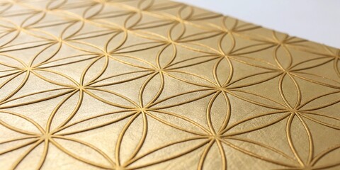 Naklejka premium Gold leaf pattern featuring interlocking triangles, artistic patterns, elegant look