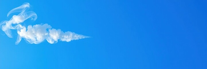 Pipe with white smoke against a blue sky, machinery, oil pipe