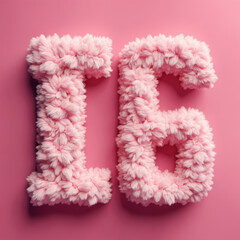 Fototapeta premium 16 word in pink colour 3d / 3D image