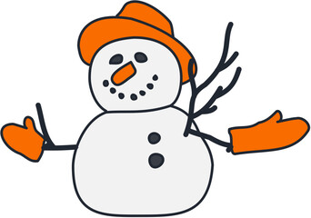 Winter cute snowman Illustration