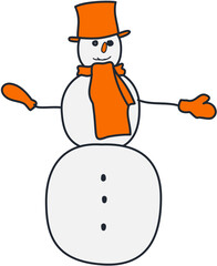 Winter cute snowman Illustration