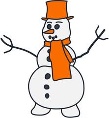 Winter cute snowman Illustration