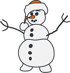 Winter cute snowman Illustration