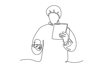 Budget concept. Single line draw design vector graphic illustration.