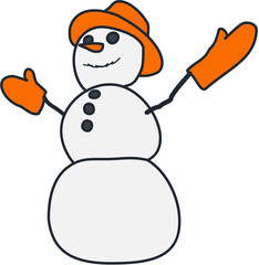 Winter cute snowman Illustration