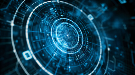 Fototapeta premium Representación digital de un circuito tecnológico futurista