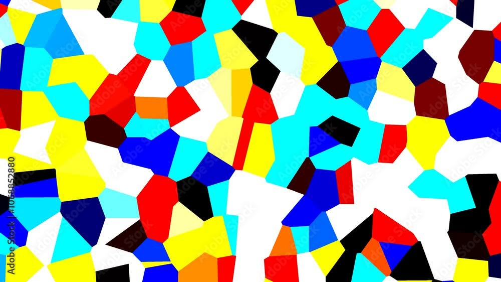 Aufkleber dynamic interaction of vibrant voronoi patterns