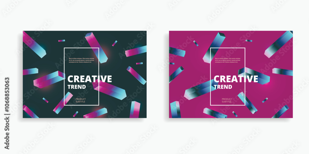Poster Vector cover brochure with dynamic geometric background. Abstract pattern design