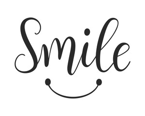 Smile Typography Vector Illustration with Minimalist Style