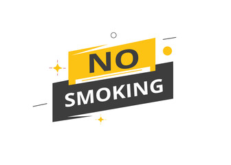 No smoking banner vector icon label element. Modern template for announcement, marketing.