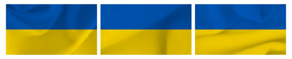 Set of Ukrainian national flags