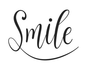 Smile Typography Vector Illustration with Minimalist Style