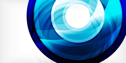 Bright colorful circles with light effects. Abstract background