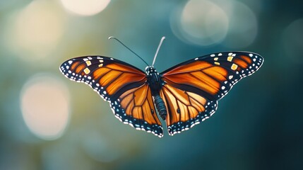 Fototapeta premium Monarch Butterfly in Flight