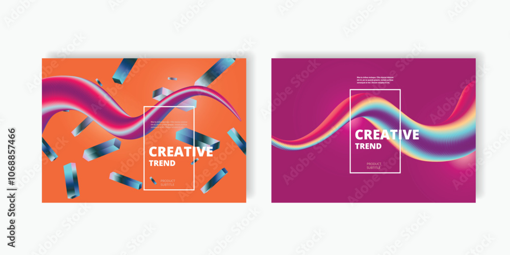 Poster vector cover brochure. dynamic geometric background
