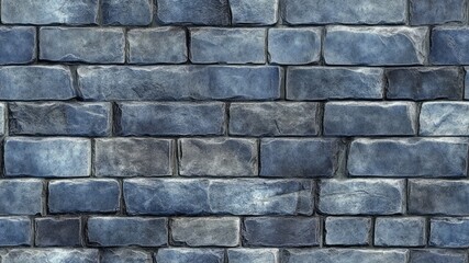 Fototapeta premium The texture of a blue brick wall. The background is made of a stone wall. seamless pattern