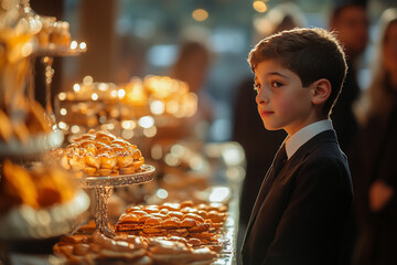 boy at bat mitzvah, family gathering and celebration, meaningful religious ceremony