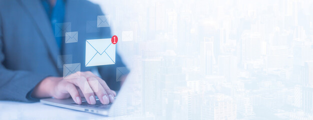 Communications send messages through e-mail messages in computer systems and online internet...