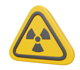 Radioactive yellow triangle sign warning icon symbol atomic radiation contamination advice caution area danger poisonous nuclear biohazard on isolated background. 3d render illustration © N ON NE ON