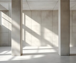 Obraz premium empty concrete open space interior with sunlight