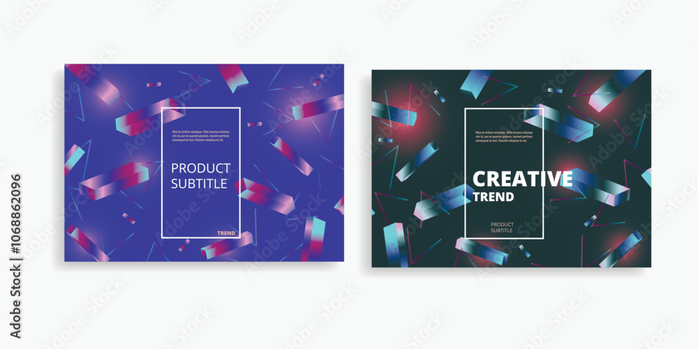 Poster Vector cover brochure with dynamic geometric background. Abstract pattern design