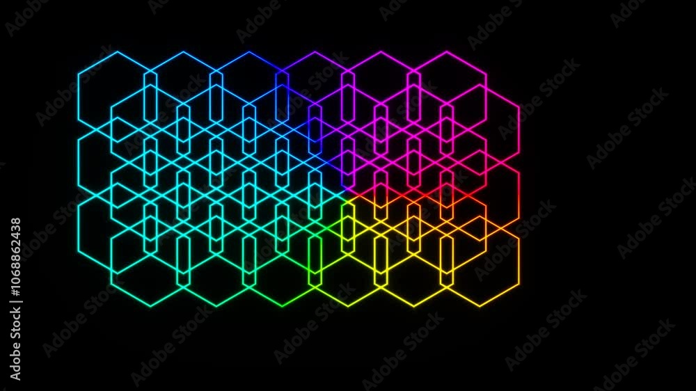 Aufkleber smooth expanding hexagonal grid