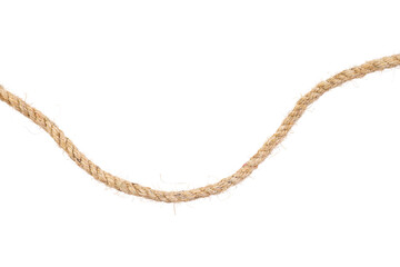 Hemp rope isolated on white background with clipping path.