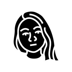 indifference woman expression glyph icon vector. indifference woman expression sign. isolated symbol illustration