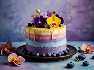 Birthday cake with flower