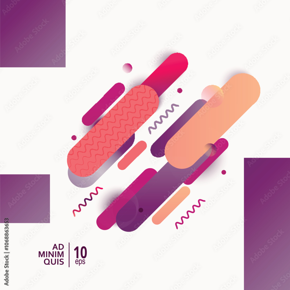 Poster liquid color with geometry background design