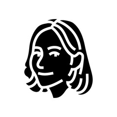 contentment woman expression glyph icon vector. contentment woman expression sign. isolated symbol illustration