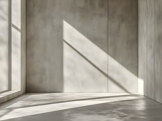Obraz premium empty concrete open space interior with sunlight
