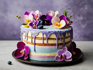 Birthday cake with flower
