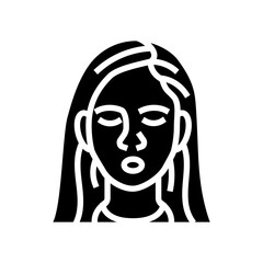 relief woman expression glyph icon vector. relief woman expression sign. isolated symbol illustration