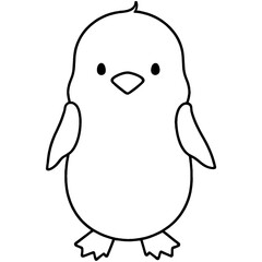 Penguin coloring book page adorable wildlife art whimsical design creative artwork