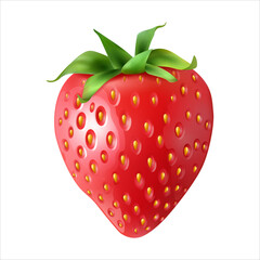 Obraz premium a Fresh ripe strawberry isolated on a white surfaces