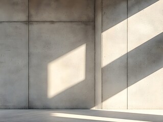 Obraz premium empty concrete open space interior with sunlight