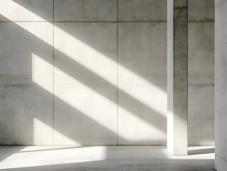 Obraz premium empty concrete open space interior with sunlight