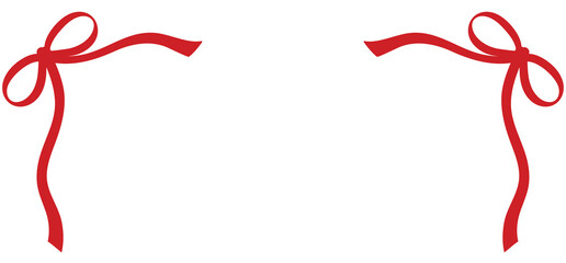 Cute red bow or ribbon frame for Christmas and New Year decoration, background, backdrop, wallpaper, ad template, wedding card, polaroid frame, breast cancer, campaign banner, social media post, print