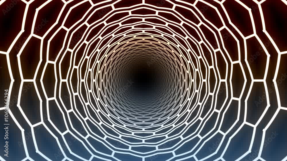 Poster tech interest tunnel with hex walls