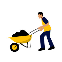 person with wheelbarrow