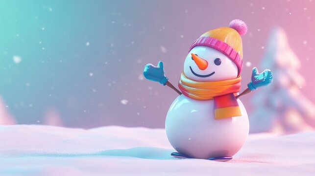 Snowman wearing a protective suit during an epidemic symbolizing resilience and creativity in challenging times