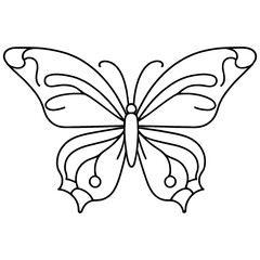 Fototapeta premium Butterfly coloring book page with whimsical design for kids art book