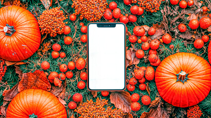 Empty White Objects Mockups with Fall - Autumn Environment - Logo and Graphics Placement